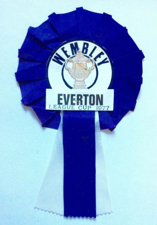 Everton Vintage Wembley 1977 League Cup Final Rosette
