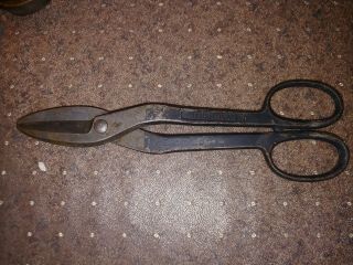 Vintage Wiss 10 Tin Snip Metal Shears Inlaid Straight Cut