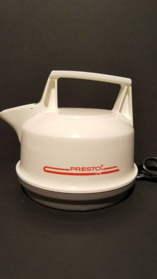 Vintage Presto Tea Kettle Model 0270001 White Electric Tea Pot