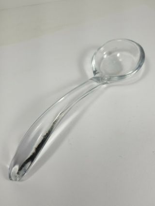 Vintage Crystal Glass Condiment Jam Jelly Mayo Glass Ladle Spoon