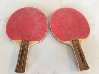 2 Harvard Ping Pong Paddles - Bats - Wood Handle - Table Tennis - Competition Line - Vtg