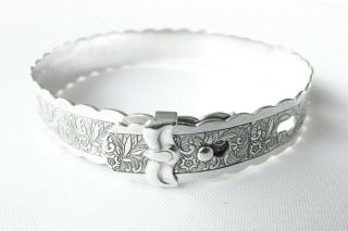 Vintage sterling silver child ' s or ladies bangle bracelet 5 3/4 inches adjustabl 2