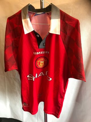 Vintage Manchester United Sharp Umbro Football Home Shirt Size Medium Y372