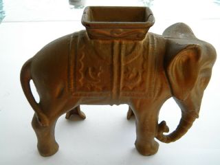 Vintage Cast Iron Elephant Still Bank With Good Paint
