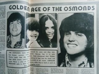 4 JIMMY & DONNY OSMOND VINTAGE MAGAZINES 1972 - 73.  DAVID CASSIDY,  NME,  DISC,  RM 4