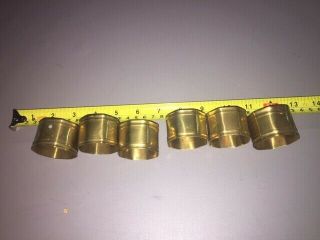 Vintage Set Of 6 Brass Napkin Rings Holders Made In India