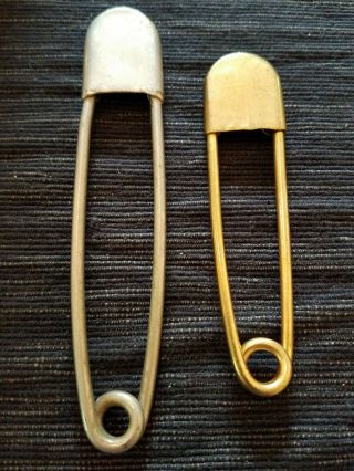Vintage Safety Pin Laundry Blanket Kilt Nickel And Brass Large