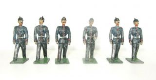 6x Vintage 54mm Lead Toy Soldiers Heyde Prussian Infantry Walking Out Dress