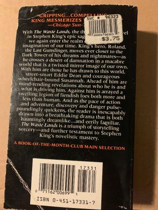 Stephen King The Waste Lands The Dark Tower III Vintage paperback First Signet 2