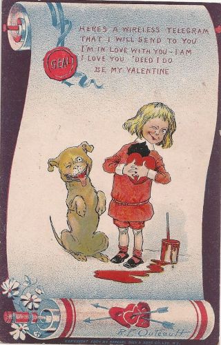 Vintage 1904 Valentine R.  F.  Outcault Raphael Tuck & Sons Co.  Ltd