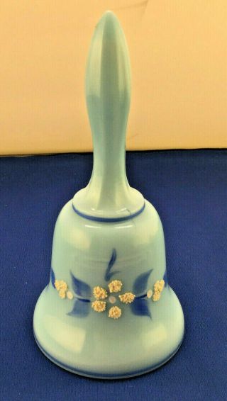 Vintage Fenton Art Glass Bell Hand Painted & Signed