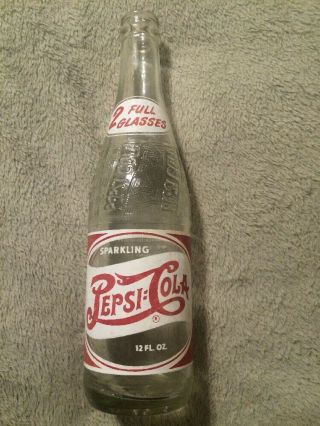 Vintage Pepsi:cola 2 Full Glasses Soda Bottle Florence,  Sc South Carolina •