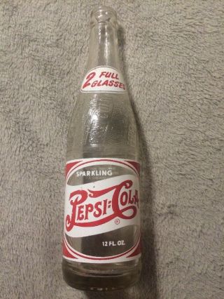 Vintage Pepsi:cola 2 Full Glasses Soda Bottle Spartanburg,  Sc South Carolina •