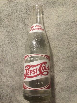 Vintage Pepsi:cola 2 Full Glasses Soda Bottle Columbia,  Sc South Carolina •