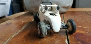 Vintage - Hotrod Racer Plastic Built - Up Model Car Fiat Racer White