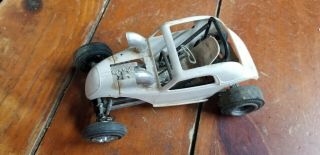 Vintage - Hotrod Racer Plastic Built - Up Model Car Fiat Racer White 2