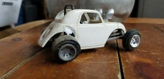 Vintage - Hotrod Racer Plastic Built - Up Model Car Fiat Racer White 3