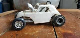 Vintage - Hotrod Racer Plastic Built - Up Model Car Fiat Racer White 4