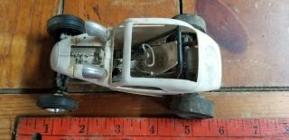 Vintage - Hotrod Racer Plastic Built - Up Model Car Fiat Racer White 5