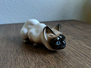 Vintage Enesco Porcelain Ceramic Siamese Cats Blue Eyes Made In Korea (4.  5 )