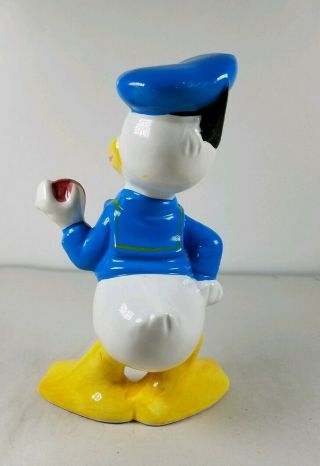 Vintage Walt Disney Productions Japan 5” Porcelain Donald Duck w/ Apple Figurine 3