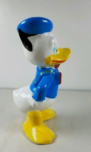 Vintage Walt Disney Productions Japan 5” Porcelain Donald Duck w/ Apple Figurine 4