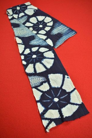 At71/40vintage Japanese Fabric Cotton Antique Boro Patch Indigo Blue Shibori 50 "
