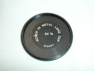52mm Metal Screw In Front Lens Cap,  Vintage,  3662