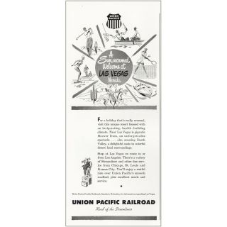 1949 Union Pacific Railroad: Las Vegas Vintage Print Ad