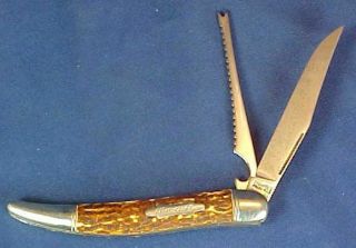 Vintage Imperial Fish Knife Pocket Knife Certified Etch Blade Fish Scaler