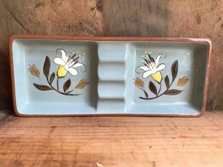 Vintage Stangl Pottery Ashtray Flower Pattern Dinnerware Go Along Divided Dish