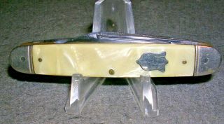Unusual Vintage Camillus Stockman Pocket Knife 1941 - 1946 4 - Line Marking