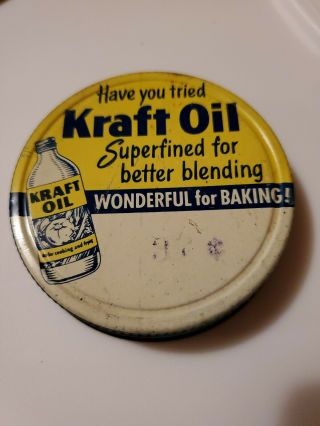 Vintage Have You Tried Kraft Oil Tin Screw On Jar Lid
