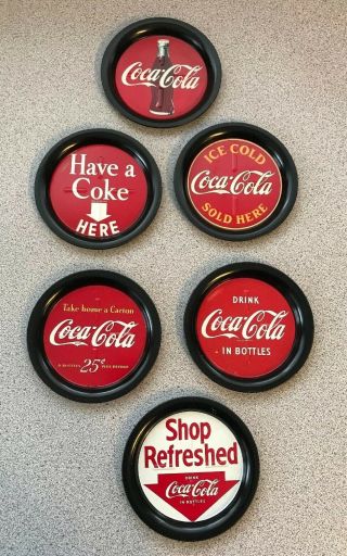 Vintage Collectible Coca - Cola Metal Coasters 1993 Coke S/6