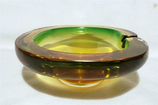 Vintage Murano Sommerso Art Glass Bowl Ashtray Mid - Century Modern Venini Era