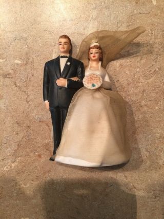 Vintage Miniature Bride And Groom Topper Wilton Chicago