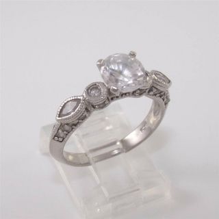 Vintage Sterling Silver Cz Anniversary Band Ring Size 8 Ldh11