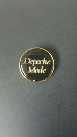 Vtg Depeche Mode Logo Plastic Insert Metal Pin Badge 1 Inch