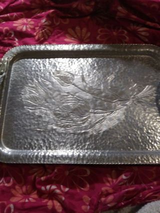 Vintage Aluminum Tulip Tray By Rodney Kent Hand Wrought Creations 408