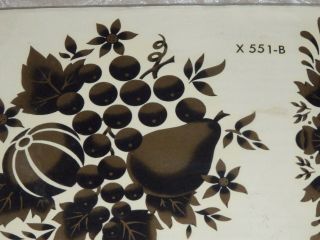 True Vintage Meyercord Gold FRUIT & LEAF Decal Transfers X 551 - B Old Stock 2