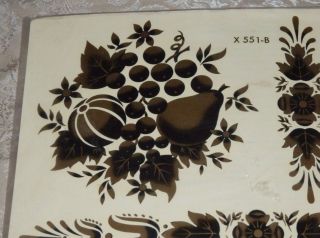 True Vintage Meyercord Gold FRUIT & LEAF Decal Transfers X 551 - B Old Stock 3