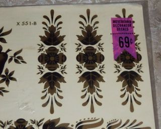 True Vintage Meyercord Gold FRUIT & LEAF Decal Transfers X 551 - B Old Stock 4
