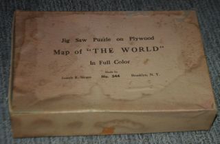 Vintage Rand McNally JOSEPH K.  STRAUS Map of the World Wood Jig Saw Puzzle 1930s 5