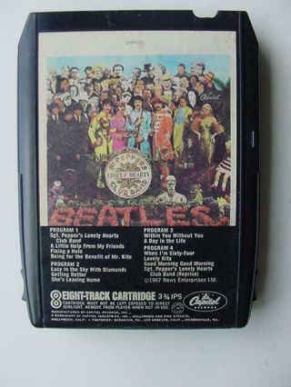 Vintage Beatles 8 Track Tape Sgt.  Peppers Lonely Hearts Club Band 8 Track Tape T