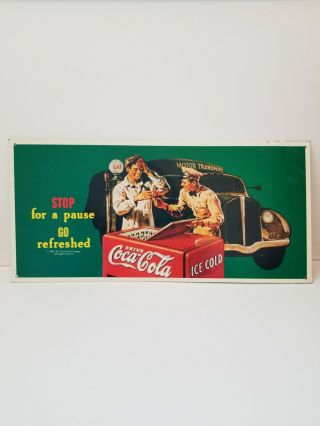Coca Cola Metal Sign Stop For A Pause Vintage Style Old Stock Coke Sign