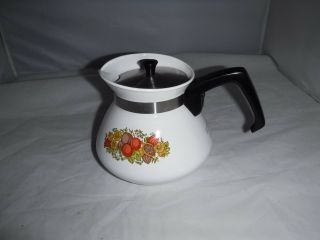 Corning Ware Spice Of Life Le The 6 - Cup Coffee Tea Pot P - 104 Metal Lid Vintage