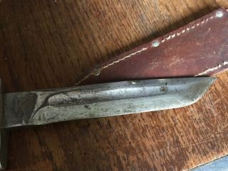 Vintage Kutmaster Utica N.  Y.  Heavy Hunting Knife With Sheath 4