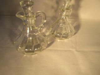Vintage Clear Glass Vinegar And Oil Cruet Bottle Decanter With Glass Stopper 2
