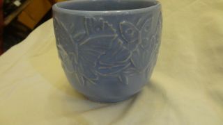 Vintage Nelson Mccoy Pottery Butterfly Jardiniere Vase Planter Powder Blue