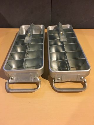 2 Vintage Ice Cube Trays - Frigidaire - Quick Kube - Aluminum